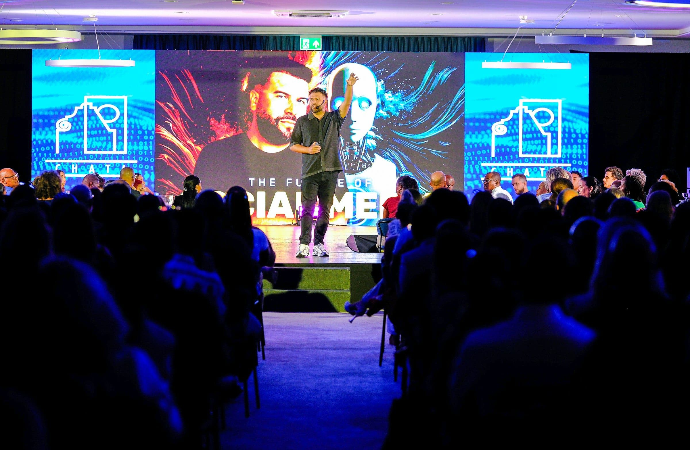Speaker addressing a conference audience